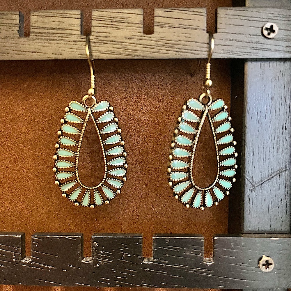 Light Turquoise Hanging Earrings